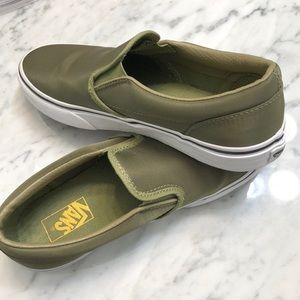 Olive green slide on vans